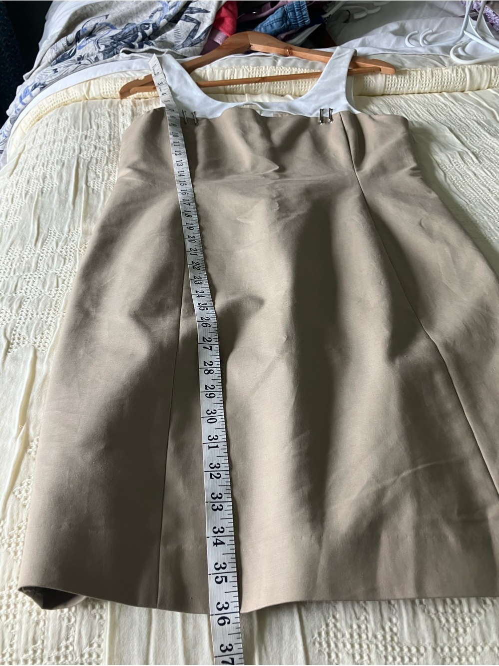 MICHAEL KORS White and Tan Sheath Dress Size 8 - Picture 9 of 11